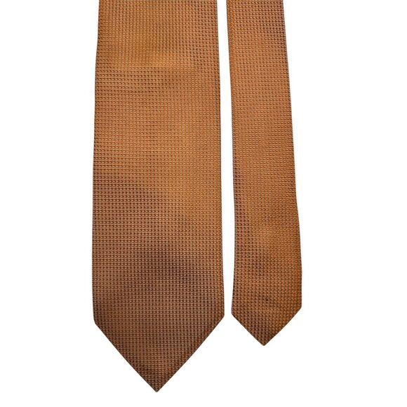 Armani Collezioni Mens Silk Tie Orange Textured Pattern Made In Italy Business - Picture 2 of 6